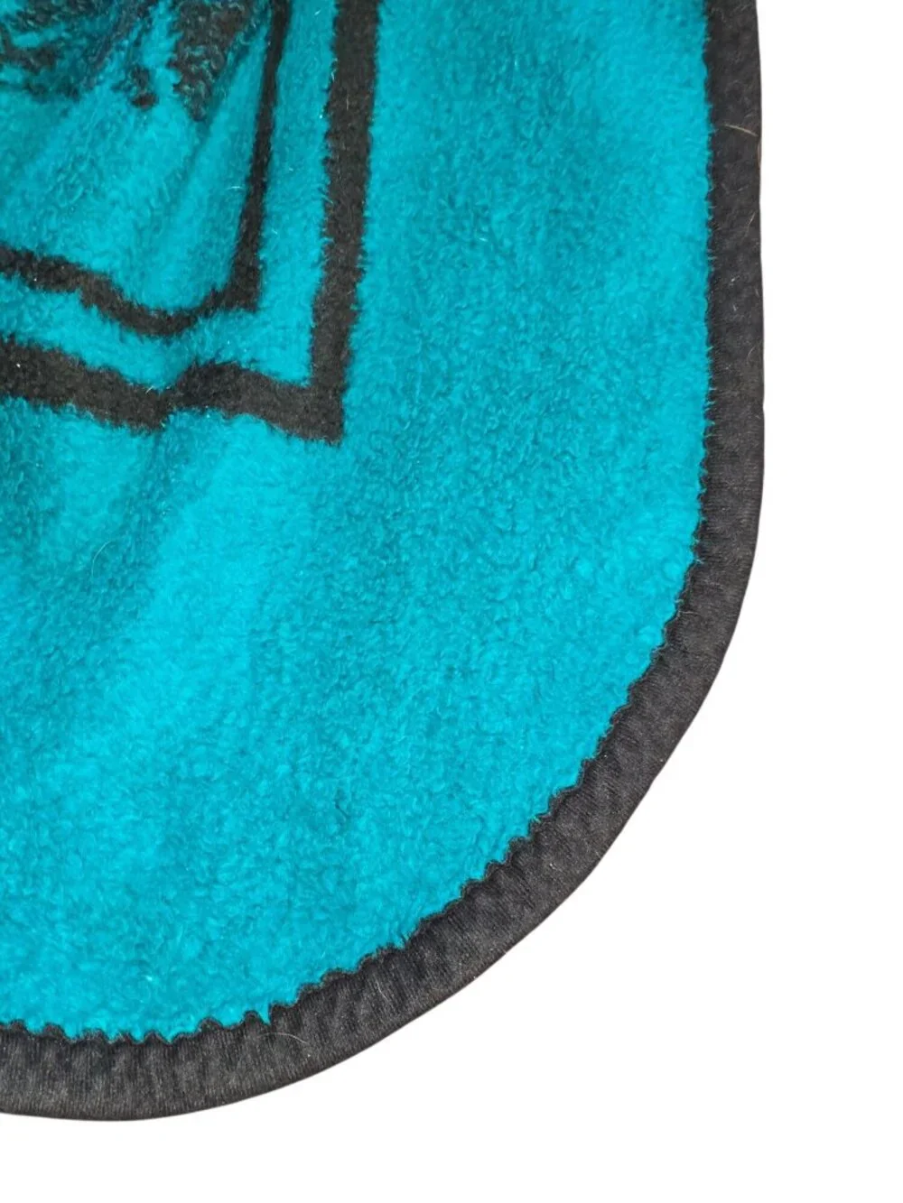 Vintage 70's San Marcos Grizzly Bear Turquoise Black Acrylic Queen Size Blanket,